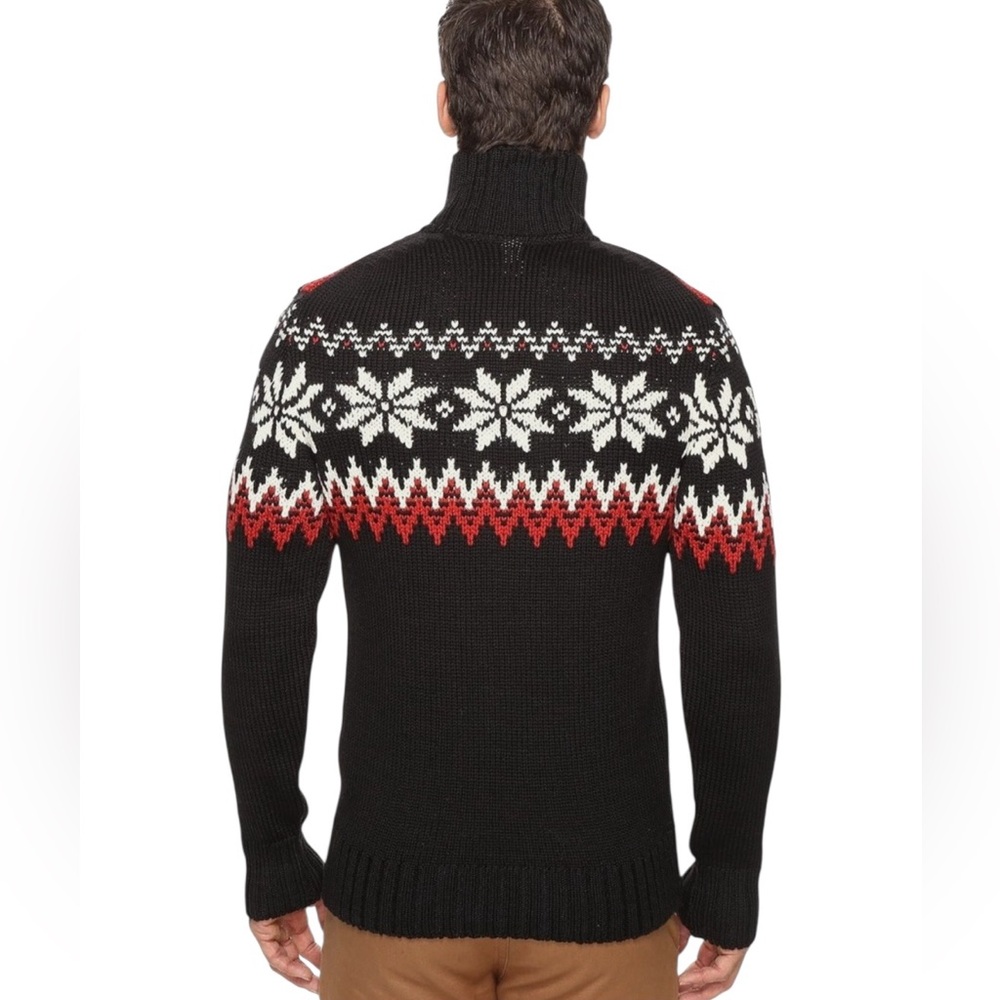 Dale of Norway Myking Nordic Merino Wool Black Chunky Knit Men’s Sweater L NEW - Picture 2 of 16